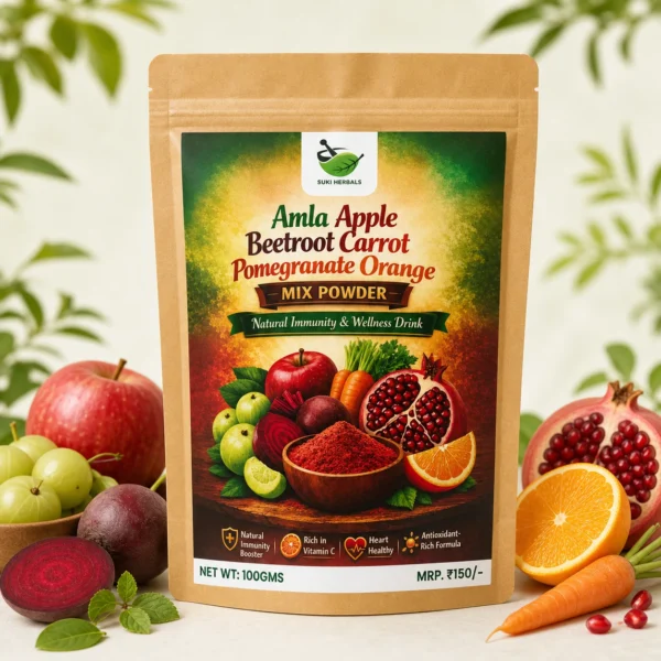 Amla Apple Beetroot Carrot Pomegranate Orange Mix Powder 100g front